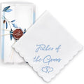 Mother of the Bride Gifts Wedding Handkerchief Keepsake - color: Father of the Groom, style: Blue Olive Leaf