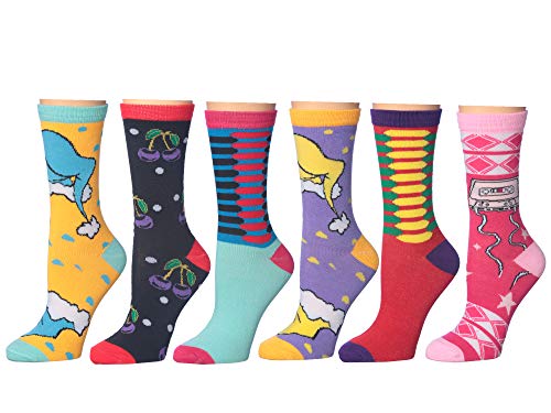 Frenchic 12/24/48 Pairs Pack Women's Colorful Patterned Cute Funny Casual Fashion Crew Socks - color: Cherry