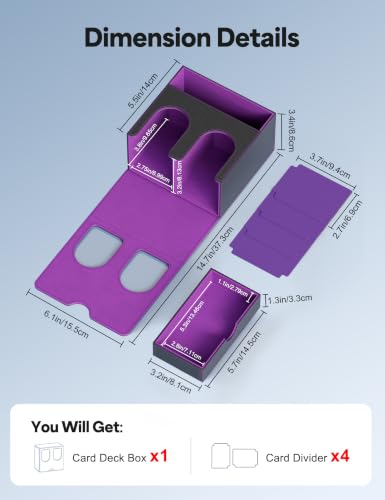 MTG Commander Deck Box (B-Black&Purple) - color: B-Black&Purple