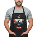 Funny Cooking Apron - Dad, Mom Kitchen Chef Grilling Aprons - 2 Pockets & Long Straps - Men & Women - color: Top Dad