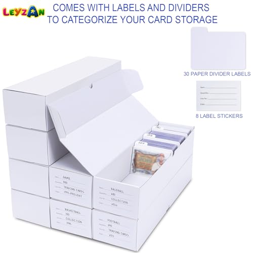 Trading Card Storage Box, 8-Pack 1000 Count Cardboard TCG & Sport Card Box - size: 8 piece 14in for Standard