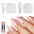 Artdone 2 Jars Chrome Nail Powder White and Gold Pearl - color: 2 Jars - White and Gold