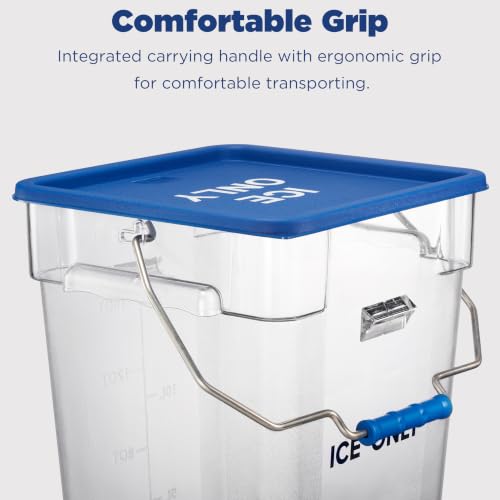 CURTA 2 Pack 5.5 Gal Square Ice Tote Set with Lids and 64 oz Scoops - color: 22.0 Qt 2-Pack(Blue Lids)