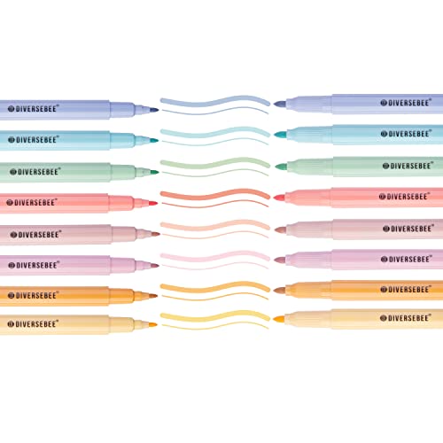 DIVERSEBEE Dual Tip Bible Highlighters and Pens No Bleed, 8 Pack Assorted Pastel Colors Quick Dry Highlighters Set, Cute Markers for Bible Study Journaling School Office Supplies and Accessories - color: Pastel