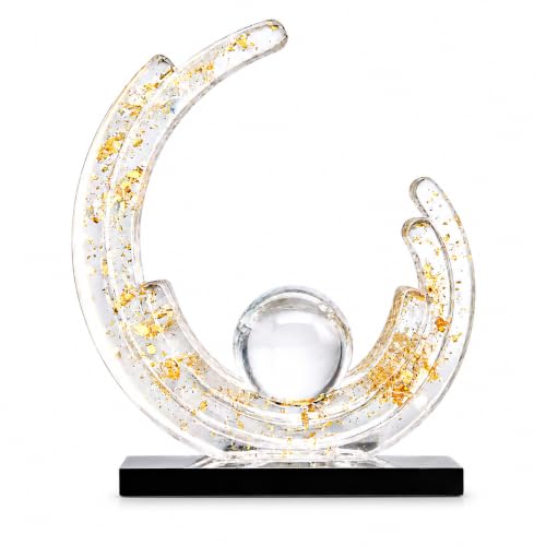 AWNR Modern Abstract Art Sculpture Living Room Aesthetic Decor - color: Transparent Gold