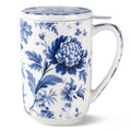 AmorArc Tea Cup With Infuser and Lid, 18oz Loose Leaf Tea Mug With Steeper - color: Mums