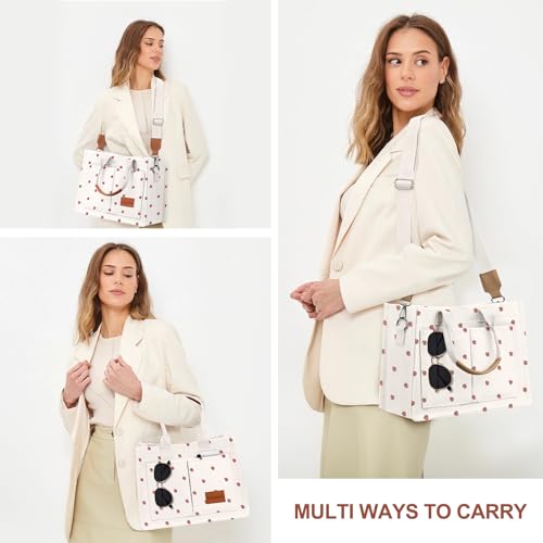 LHMTQVK Canvas Tote Bag for Women, Work & Bible Study Handbag - color: Cute Strawberry