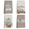 Lovdazzles 4 Pcs Pastoral Eucalyptus Kitchen Towels Tea Towel - color: Multi 1616