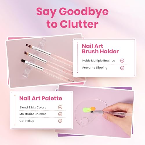 Beetles Blooming Gel Nail Art Brushes Set, Ombre Brush for Gel Polish - color: Marble