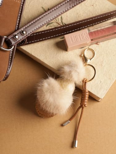MINACHI Boho Mini Mitten Charm with Pompom Keychain - color: Keychain -Key.003