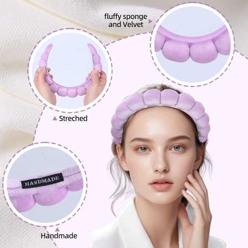 10 Pcs Velvet Cloth Spa Headbands for Women - Soft Hair Band for Makeup Application, Face Wash, and Beauty Routines - color: Velvet Cloth