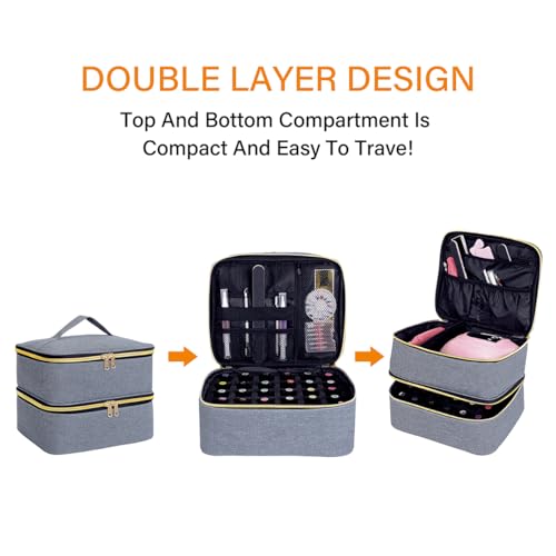 Nail Polish Organizer Holds 30 Bottles (15 ml/0.5 floz),Gray Gold - color: Gray Gold