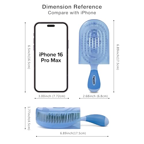 NuWay 4Hair® TravelC® U.S. Patented Single-Curve Scalp Care Travel Brush with Protective Case – Premium Portable Hair Health Tool with Heat-Resistant – Wet & Dry Use (Baby Blue) - color: Baby Blue