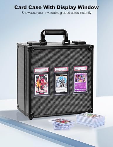Black Graded Card Storage Box, TSA Lock Slab Case, Display Window - color: Black
