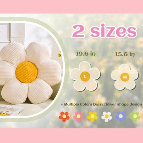 Flower Pillow,15.75" Daisy Pillow Off White Throw Pillows - color: Offwhite, size: 15.75"