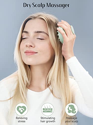 HEETA Scalp Massager Hair Growth Scrubber for Dandruff Removal Hair Care - color: New Green
