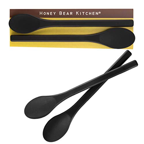 Honey Bear Kitchen Silicone Stirring Spoon (Set of 2, Black Bear Black) for Coffee & Tea - color: Black Bear Black