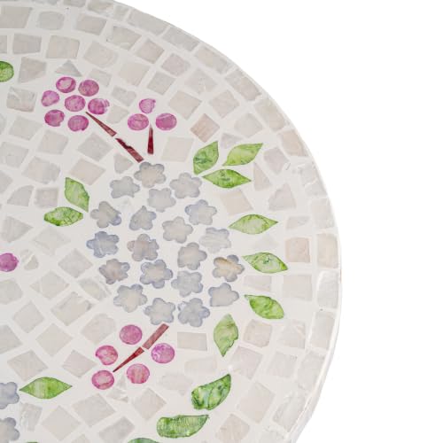 PEMAR 12.6” Pink Hydrangea Capiz Shell Lazy Susan, Handcrafted Dining Table Décor & Table Centerpiece, Elegant Beach House & Farmhouse Home Decor, Luxury Hostess & Housewarming Gift - color: Pink Hydrangea Floral