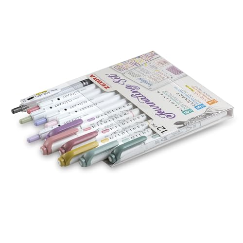 Zebra Pen Journaling Set, MILDLINER, CLiCKART & SARASA, Assorted, 12-Pack - style: Creative Journaling Set 10 Pack