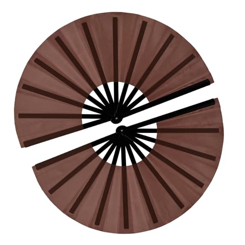 13inch Large Rave Clacking Popping Fan for Line Dancing,Hand Fans for Women Foldable,Boots on The Ground Fan,Portable for Outdoor,Wedding,Party,Decoration(Brown,2 Packs) - color: Brown