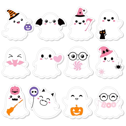 Yinder 24 Pads Kawaii Ghost Sticky Notes Fun Cartoon Memo for School - color: Multicolor, size: Ghost