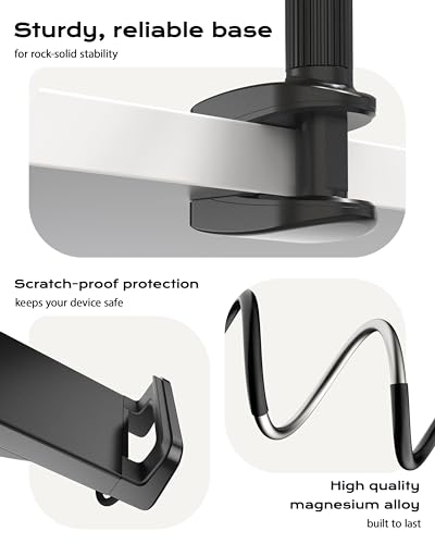 Stouchi Gooseneck Kindle Holder with Remote Page Turner for Bed Reading