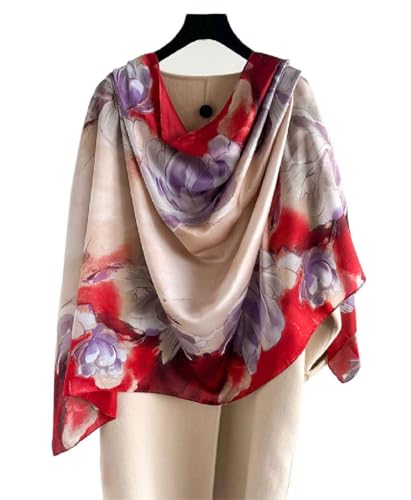 Acotavie Scarfs for Women Dressy Fashion Scarves Long Floral Pattern Scarf - color: C034