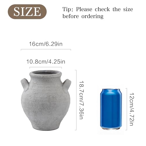 Ceramic Flower Vase, 7.36" Decorative Vase for Rustic Home Décor - color: Rustic-25011-1