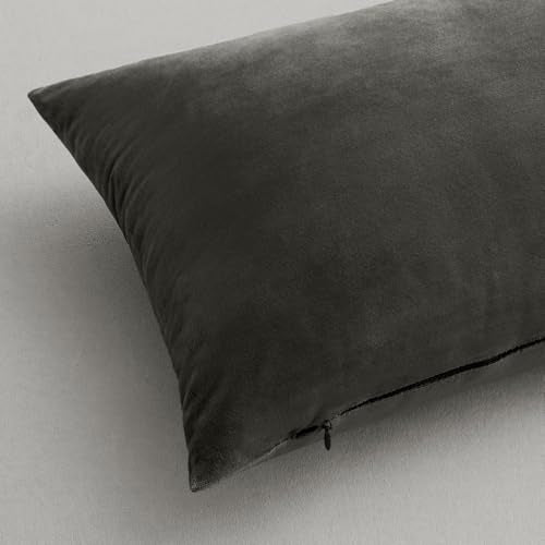MIULEE Velvet Throw Pillow Covers 12x12 Inch Pack of 2 Medium Gray - color: Medium Gray, size: 12" x 12" (Pack of 2)