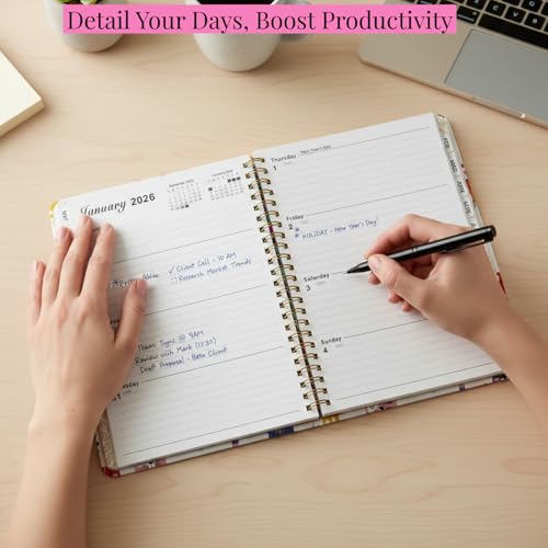 2026-2027 Academic Planner Weekly and Monthly, A5 Agenda July 26 - June 27 - color: Light Pink