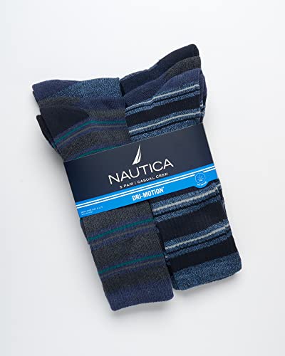 Nautica Mens Crew Socks 5 Pack Moisture Wicking Athletic Work & Dress Socks - color: Assorted