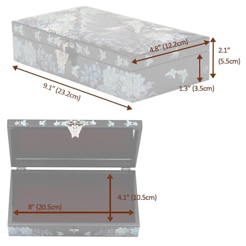 February Mountain Exquisite Mother of Pearl Jewelry Box: Korean Handcrafted Elegance for Special Occasions - style: Pink Butterfly