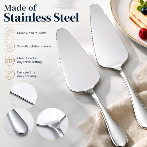 Cake Server Set of 2, 8.86" Stainless Steel Pie Cutter Spatula for Desserts