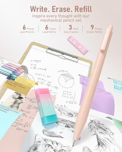 Four Candies School Supplies with Cute Pencil Case, 39ct, Cream - color: Cream, size: 39 Count (Pack of 1)