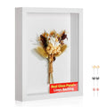 11x14 Shadow Box Picture Frame with Real Glass Panel and Linen Back - color: White + Thickened Panel + Foam Packaging, size: 11x14
