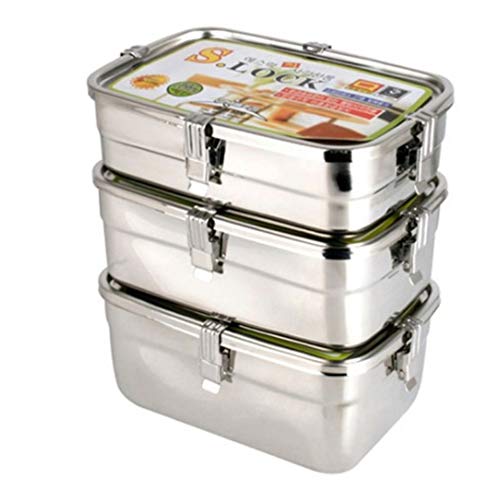 all Stainless Steel 304 Storage Sealed Container Set 3P (1.0L + 1.3L + 1.7L) for Storing Kimchi through Side Dish Vegetable Made in Korea