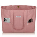 HOMESPON Large Canvas Tote Bag, Magnetic Work Laptop Pack for Women - color: Pink