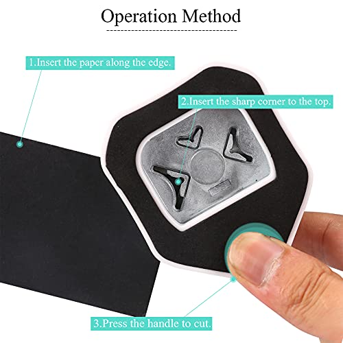 3 Way Round Corner Punch, 4mm, 7mm, 10mm 3 in 1 Corner Cutter for Paper Crafts, Laminator, Cardstock, DIY Projects, Photocards, Card Making and Scrapbooking - color: Green