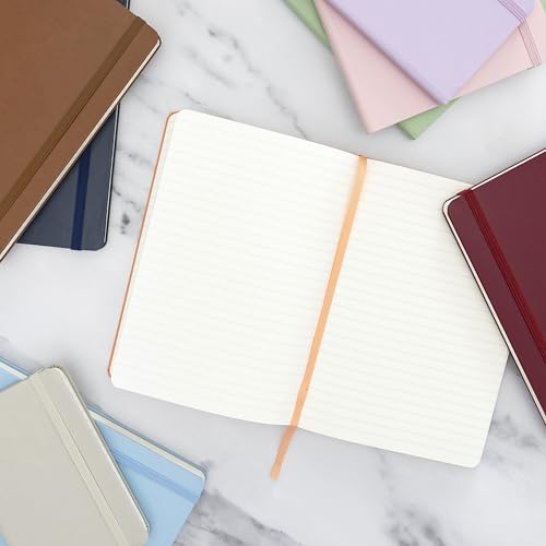 PAPERAGE Lined Journal Notebook, 10 Pack, (Blush), 160 Pages, Medium 5.6 in x 8 in - 100 GSM Thick Paper – Hardcover Journaling Notebook for Work, School & Note Taking - color: Blush, style: G. Lined-10 Pack