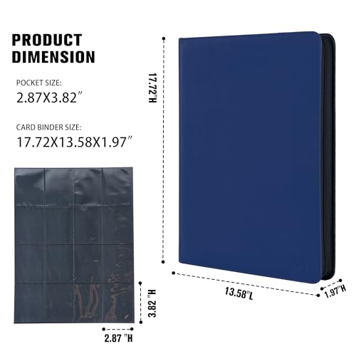 16 Pocket Trading Card Binder,Holds 1024 Standard-Size Card - color: Dark Blue