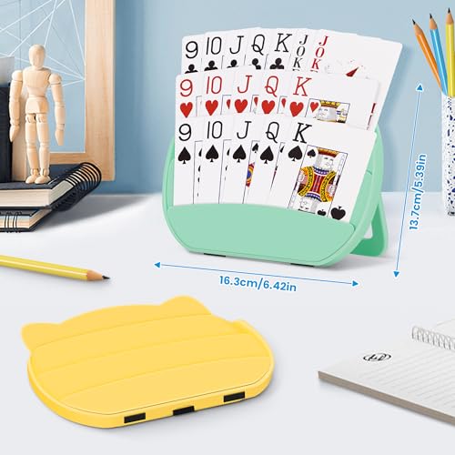 Card Holders for Playing Cards, 2 Pack Playing Card Holder (Green & Yellow) - color: Green & Yellow