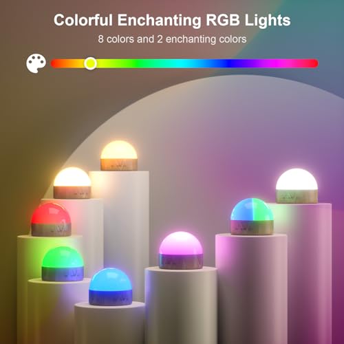 Kintion Portable Night Light, Rechargeable Dimmable 8 Color Lighting (2pcs) - color: Brown 2pcs