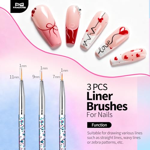 FANDAMEI Nail Art Pens, Nail Art Tools, Nail Design Tools, Nail Stuff - color: Transparent Glitter
