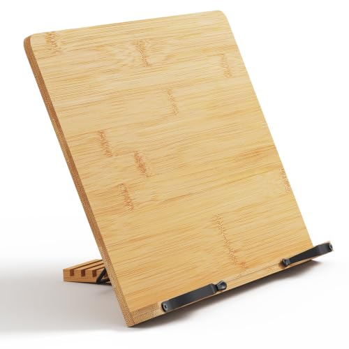 Book Stand, Large Book Holder for Reading Hands Free, Cookbook Stand - size: Large (15.35 × 11 in)
