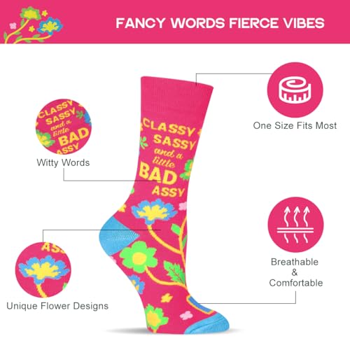 Funny Socks for Women and Teenage Girls, Cute Crazy Unique Novelty Gifts - color: B-bad-redblue-1