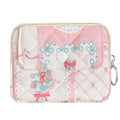 Cute Prints Cotton Quilted Coin Purse for Women Girls - color: BERRIES