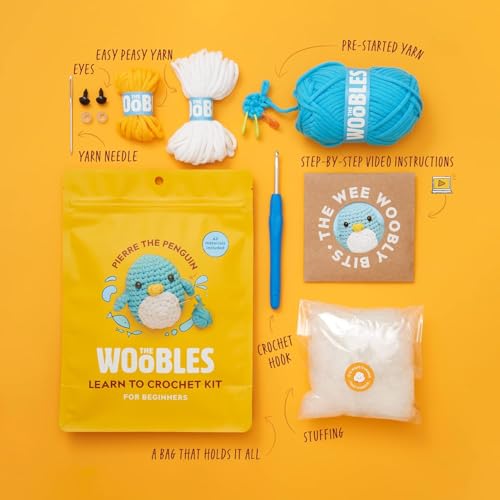 The Woobles Crochet Kit for Beginners - Pierre The Penguin - color: Pierre The Penguin, size: Original