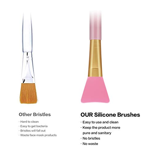 Cuttte 4pcs Silicone Face Mask Applicators, Hairless Facial Brushes for Mud - color: Peach