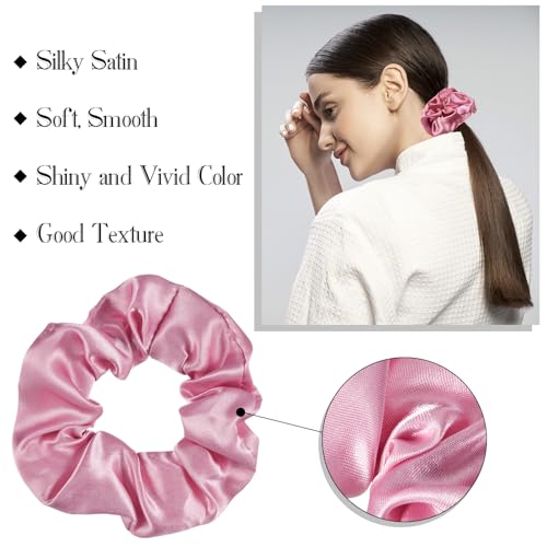 Hoteam 200 Pcs Satin Hair Scrunchies Bulk Ponytail Holders, Fresh Color - color: Fresh Color