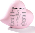 Pink Ceramic Heart Figurine, Christian Gift for Women, 4 Inch - style: Christian